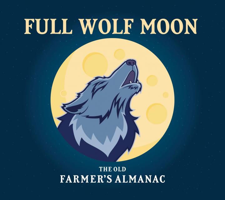 Full wolf moon graphic